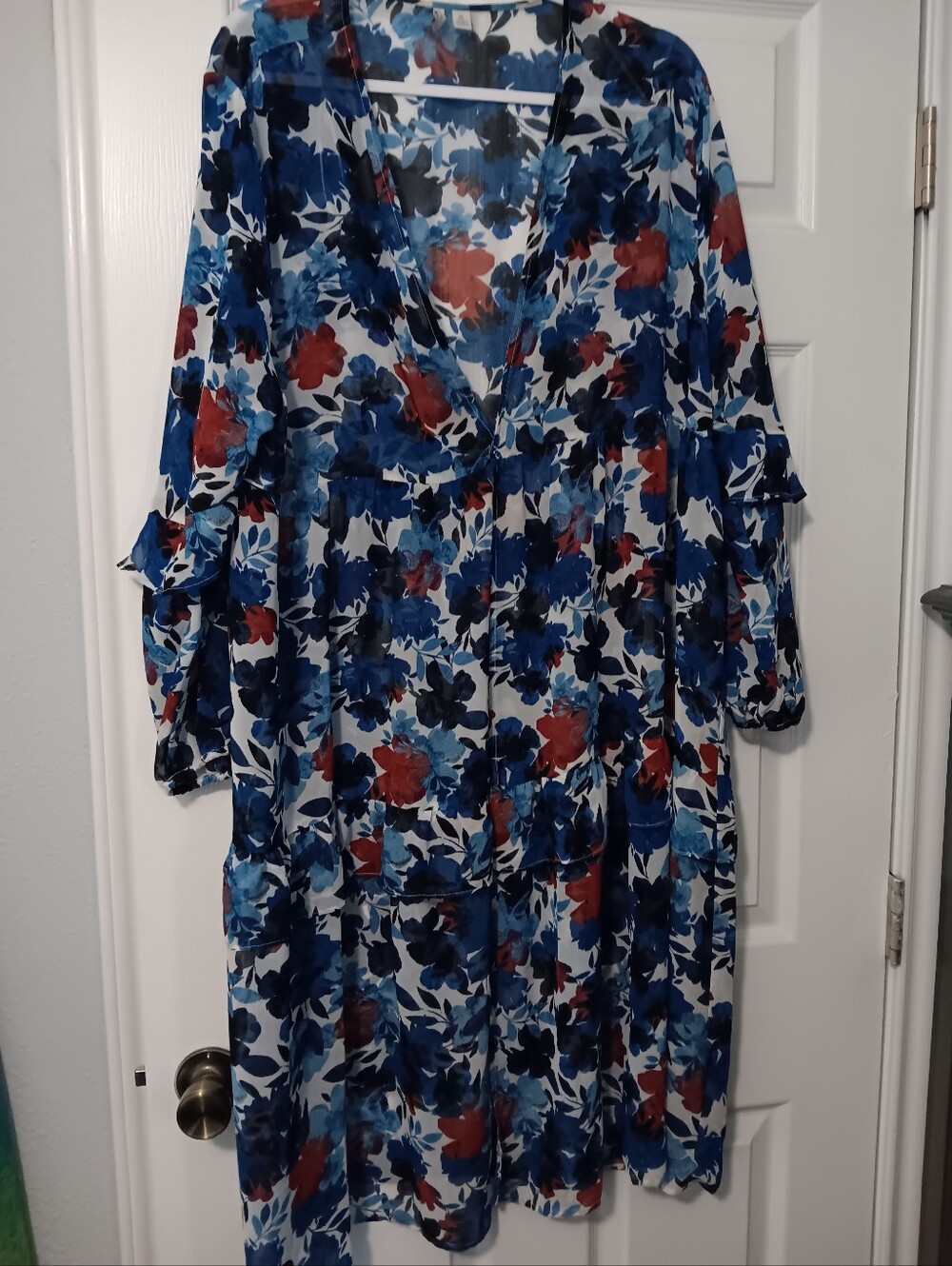 Floral Print Kimono Duster XL